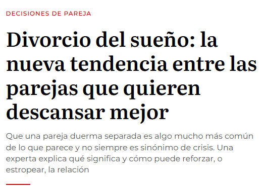 Divorcio del sueno la nueva tendencia entre las parejas que quieren descansar mejor